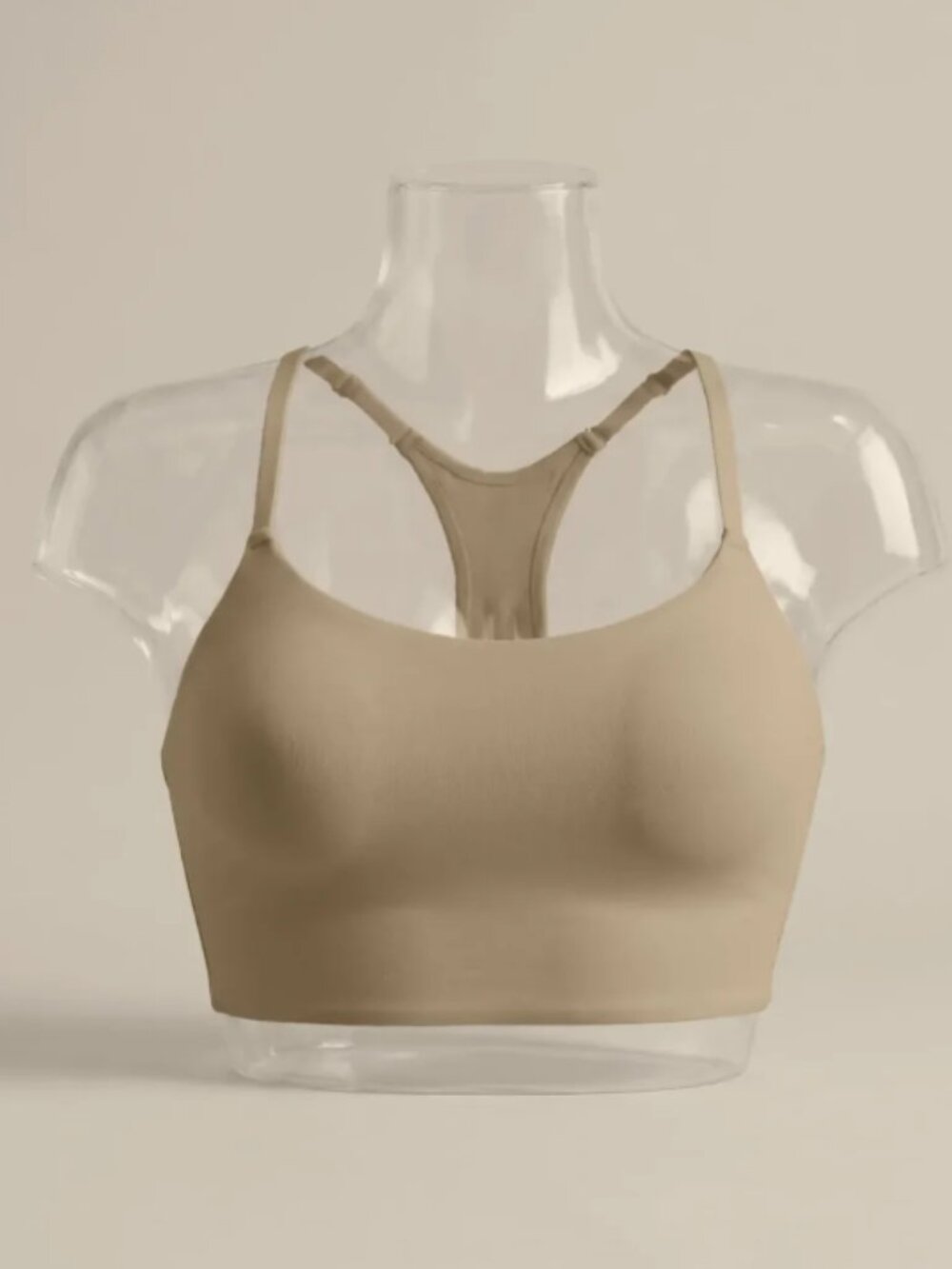 HUUG Daily Racerback Bra Nude (Stone) Medium M Wireless Comfortable Longline NWT